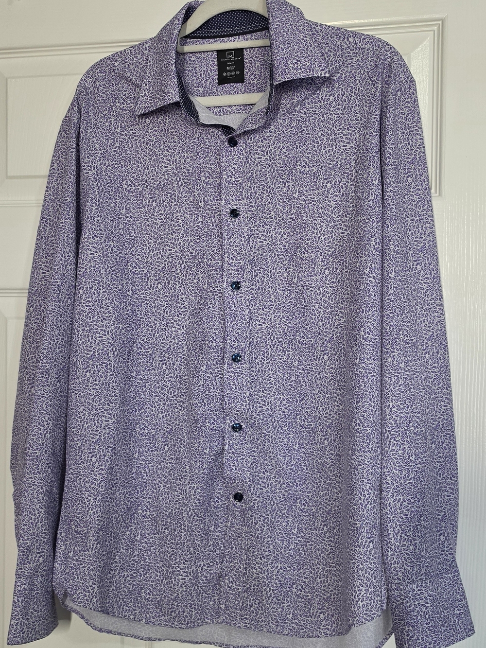 Men's Lavender Micro-Pattern Dress Shirt - Long Sleeve